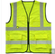 Heavy Duty Lime Color Reflective Anti Static Safety Vest With Zipper Closure